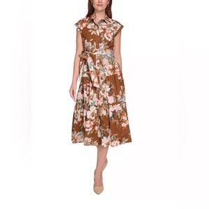 Calvin Klein
Women's Cotton Tie-Waist Midi Shirtdress